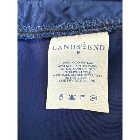 Lands' End Blue Size 16 Swimsuit Skort Bathing Suit Bottom Side Zipper - Picture 3 of 5